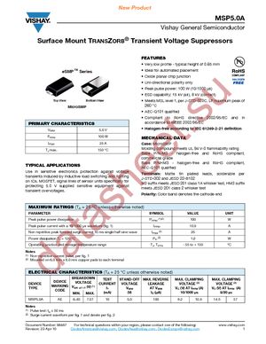 MSP5.0A-M3/89A datasheet  